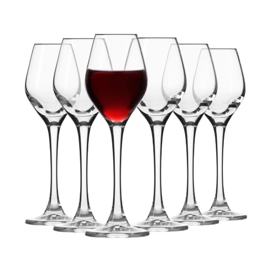 6 darabos likőrös pohár készlet, kristályüveg, 70 ml, "Splendour" - Krosno