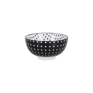 Japán tál porcelánból, 11cm, "Hana", Black/White - La Mediterranea