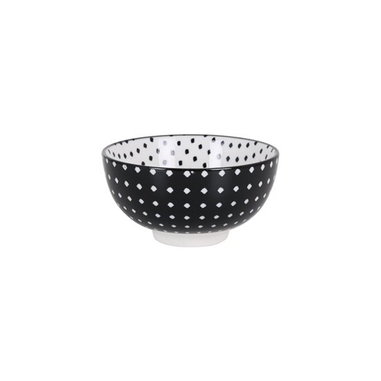 Japán tál porcelánból, 11cm, "Hana", Black/White - La Mediterranea