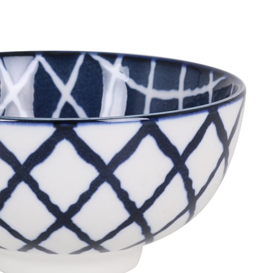 Japán tál, porcelán, 11cm, "Hana", fehér/kék - La Mediterranea