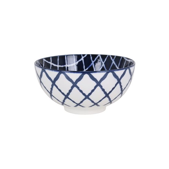 Japán tál, porcelán, 15.5cm, "Hana", fehér/kék - La Mediterranea