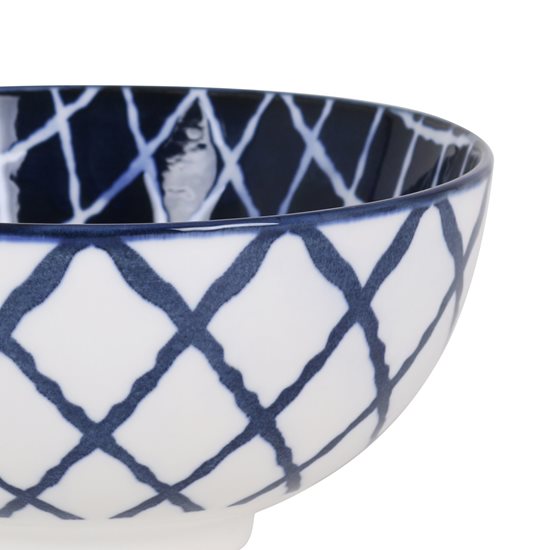 Japán tál, porcelán, 15.5cm, "Hana", fehér/kék - La Mediterranea