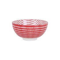 Japán tál, porcelán, 15,5 cm, "Hana", fehér/piros - La Mediterranea