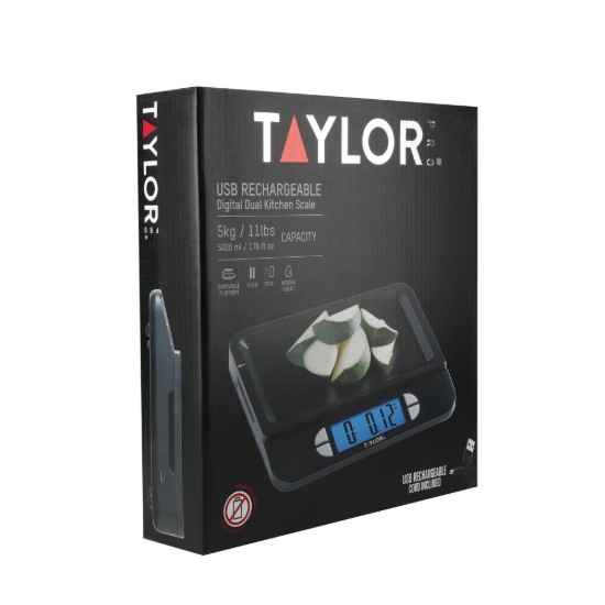 Taylor Pro - Újratölthető konyhai mérleg, 5 kg