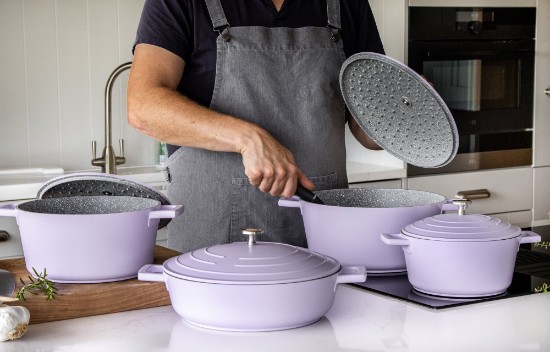 Fazék fedővel, 20cm/2,5L, alumínium, levendula, "MasterClass" - Kitchen Craft