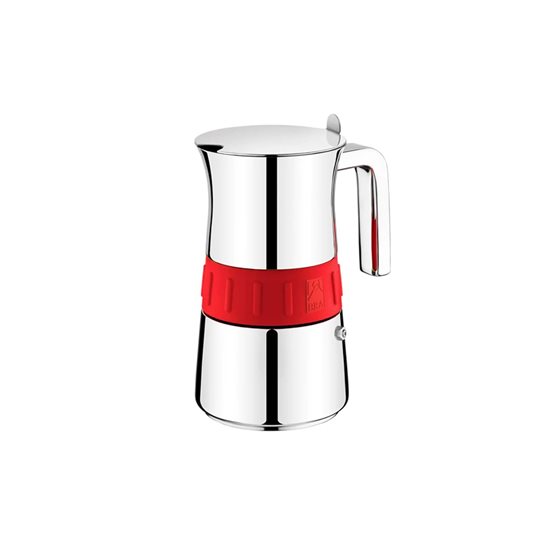 Kávéfőző, rozsdamentes acél, 200 ml, "Elegance", Piros - BRA