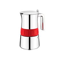 Kávéfőző, rozsdamentes acél, 300 ml, "Elegance", piros – BRA