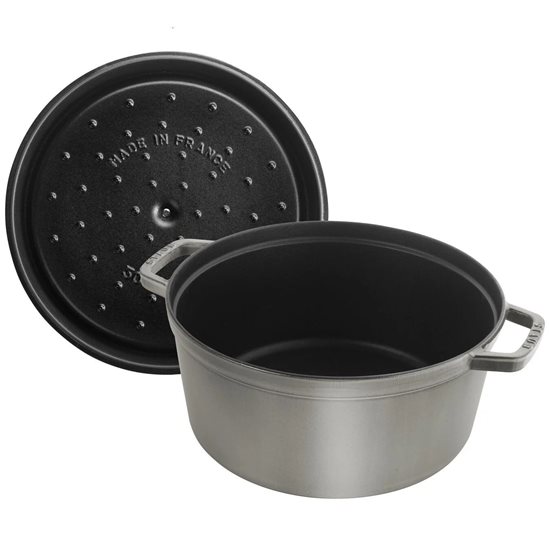 Staub ~  30 cm / 8,35 literes Graphite Grey - kerek Cocotte öntöttvas fazék