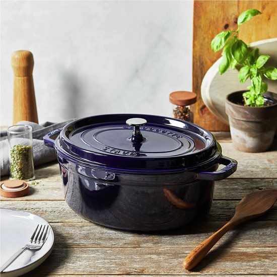 Staub ~ 31 cm / 5,5 literes, Dark Blue ovális Cocotte edény