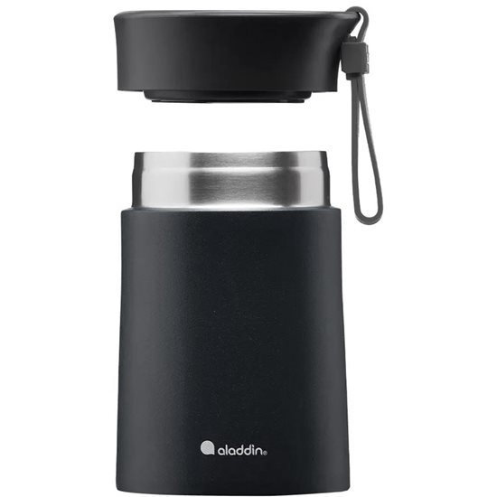 Vákuumszigetelt termosz bögre, rozsdamentes acél, 400ml, <<Lava Black>>, "Bistro" - Aladdin
