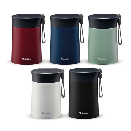 Vákuumszigetelt termosz bögre, rozsdamentes acél, 400ml, <<Lava Black>>, "Bistro" - Aladdin