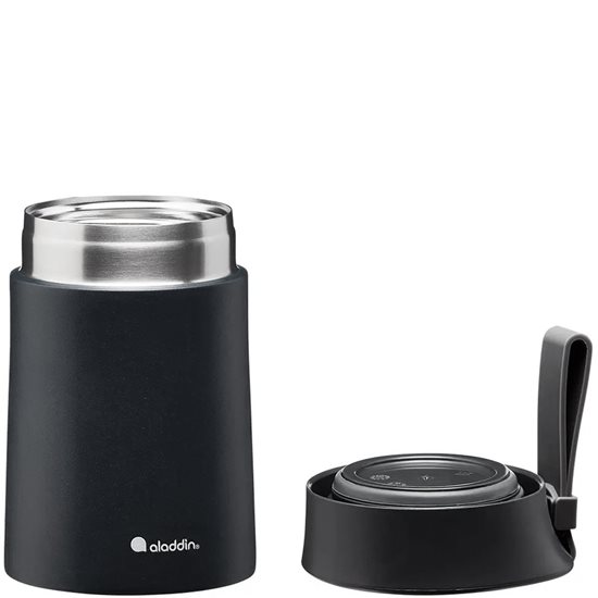 Vákuumszigetelt termosz bögre, rozsdamentes acél, 400ml, <<Lava Black>>, "Bistro" - Aladdin