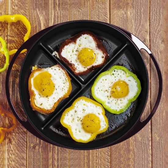 Kerek rekeszes tálca, öntöttvas, 24 cm - LAVA