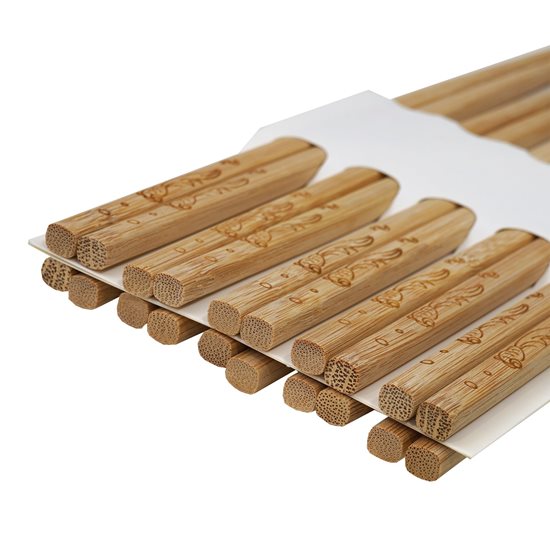 Kínai pálcika készlet, 12 pár, bambusz - Yesjoy