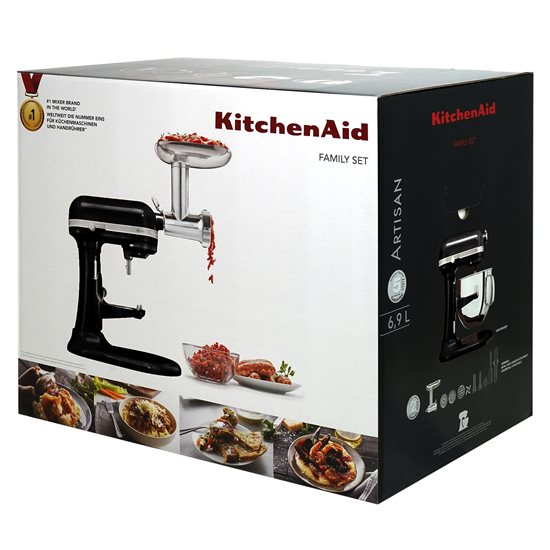 KitchenAid ~ Onyx Black -  6,9 literes Artisan konyhai keverő húsdaráló tartozékkal