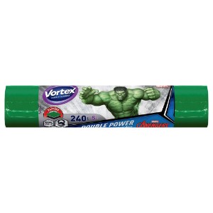 Vortex - "Ultra Strong" szemeteszsákok, 2 rétegű, 240Lx5 db, Hulk
