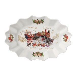 Porcelán ovális tál, 30x20,5 cm, "CHRISTMAS MEMORIES" - Nuova R2S márka