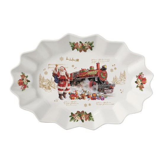 Porcelán ovális tál, 30x20,5 cm, "CHRISTMAS MEMORIES" - Nuova R2S márka