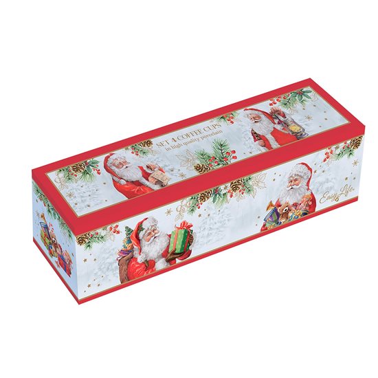 4 db-os kávéscsésze készlet, porcelán, 100 ml, "SANTA IS COMING" - Nuova R2S márka