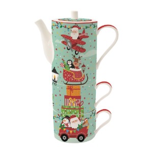 Teás adagolókészlet, porcelán, "SANTA'S FRIENDS" - Easy Life márka