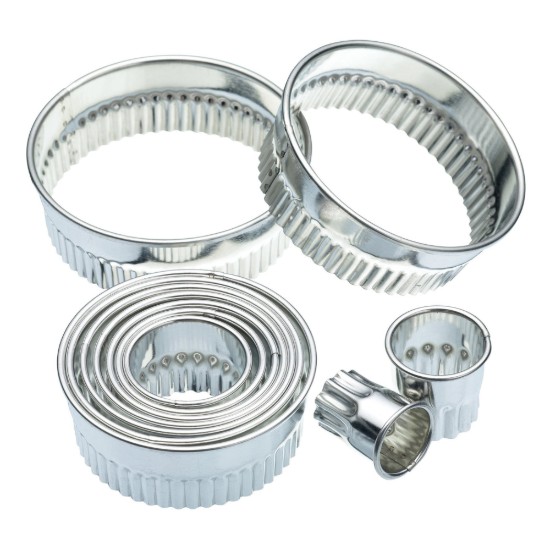 11 db-os fém körkiszúró készlet, bordázott éllel – Kitchen Craft