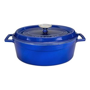 Ovális lábas, öntöttvas, 29cm/4,7L "Premium", kék - LAVA