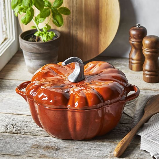  Staub - Pumpkin Cocotte fazék, öntöttvas, 24cm/3,45L, Cinnamon