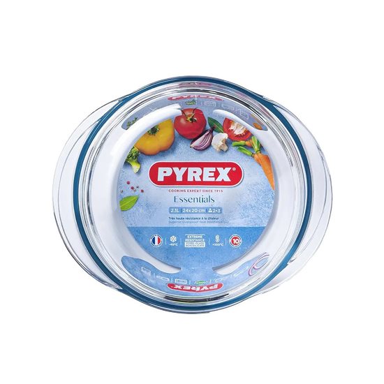 Kerek tányér, hőálló üvegből, 2,1L, "Essentials" - Pyrex