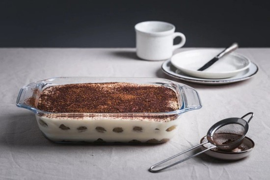 Téglalap alakú edény, hőálló üvegből, 2L, "Let's Share" - Pyrex