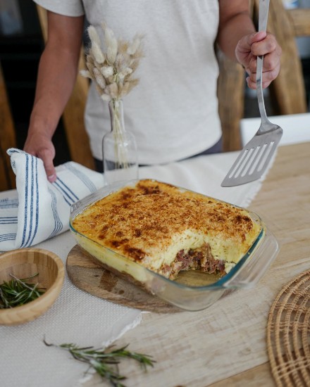 Téglalap alakú edény, hőálló üvegből, 2L, "Let's Share" - Pyrex