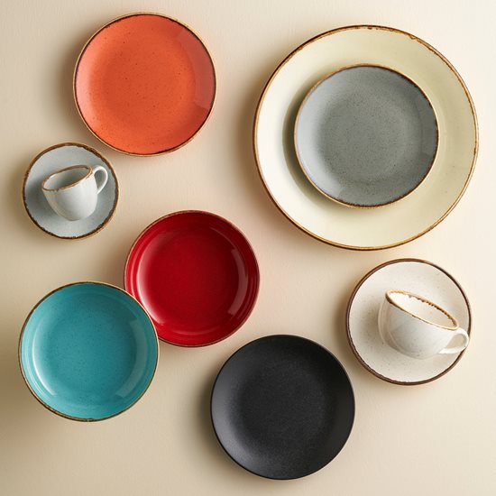 Porland - Ovális tányér, porcelán, 24cm, "Seasons", Bézs