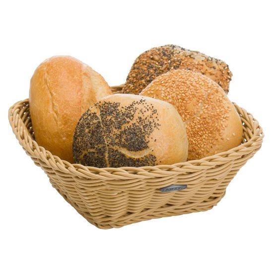 Négyzet alakú kenyérkosár, 19 x 19 cm, világos bézs - Saleen