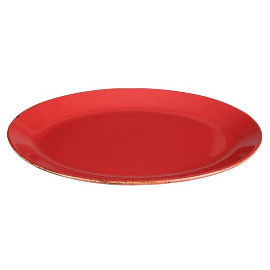 Ovális tányér, porcelán, 36cm, "Északok", Piros - Porland