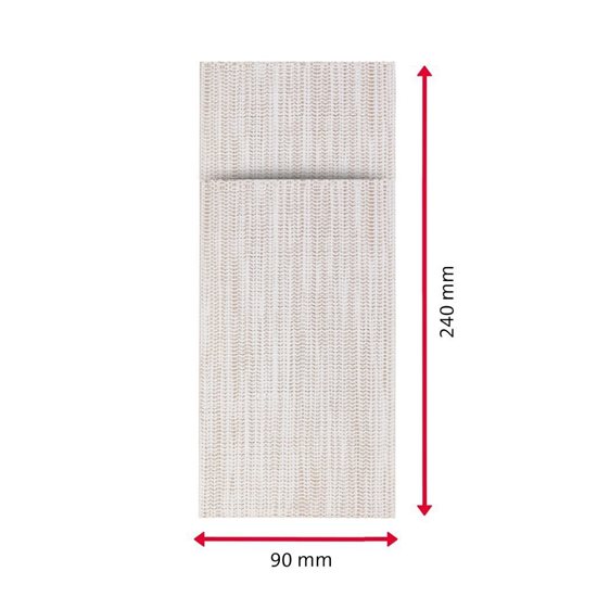 6 db evőeszköz boríték készlet, "Uni", 24 x 9 cm, műanyag, bézs/fehér - Saleen márka