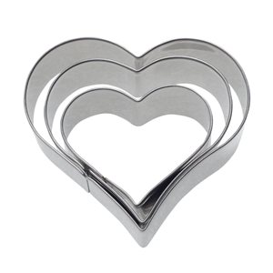 3 részes sütiszaggató készlet, 4 cm, 5 cm, 6 cm, "Heart" - Westmark