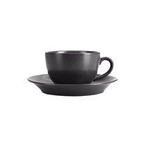 Teáscsésze csészealjjal, porcelán, 250 ml, "Seasons", fekete - Porland