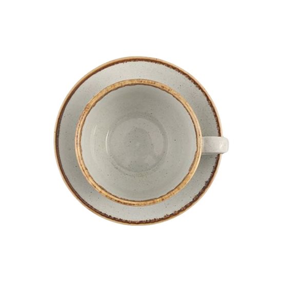Teáscsésze csészealjjal, porcelán, 320ml, "Seasons", szürke - Porland