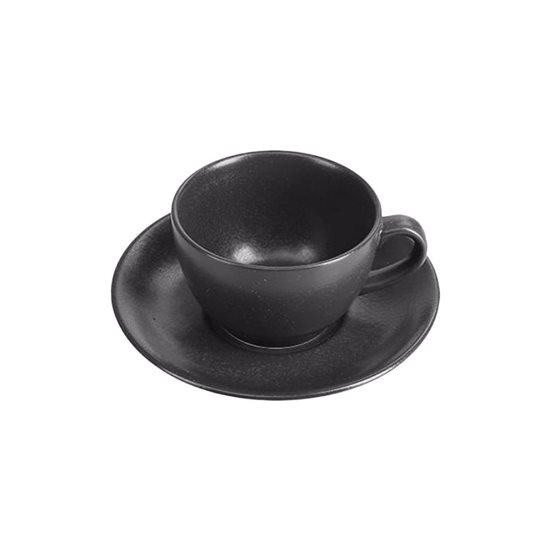 Teáscsésze csészealjjal, porcelán, 250 ml, "Seasons", fekete - Porland