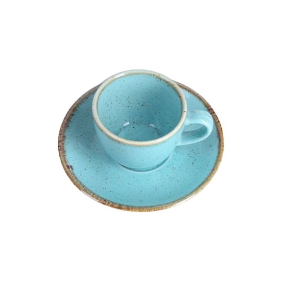 Porland - Kávéscsésze és csészealj, porcelán, 80ml, "Seasons", Türkiz