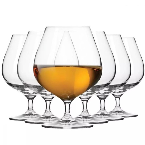 6 darabos konyakos pohár készlet, kristályüvegből, 550ml, "Harmony" - Krosno