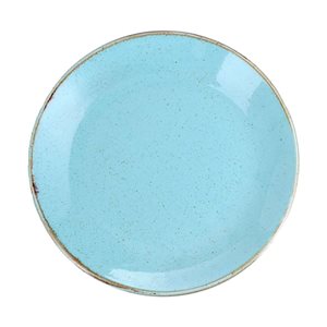 Porland - Porcelán tányér, 28cm, "Seasons", Türkiz