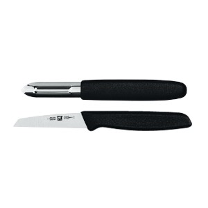 Zöldség- és gyümölcshámozó és késkészlet, rozsdamentes acél, "Twin Grip", fekete - Zwilling