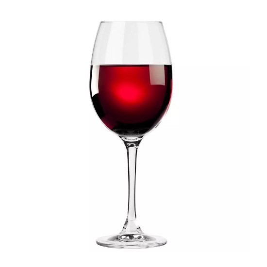 6 db vörösboros pohár készlet, kristályos üvegből, 360 ml, "ELITE" - Krosno