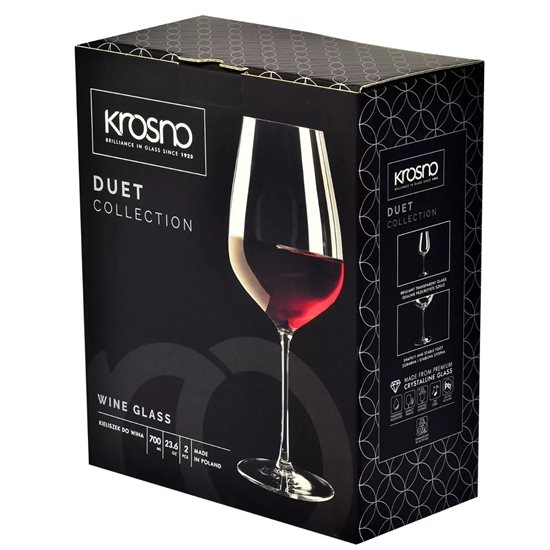 2 db Pinot Noir borospohár készlet, kristályos üvegből, 700ml, "Duet" - Krosno