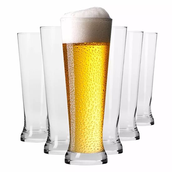 6 részes Pilsner söröspohár készlet, üvegből, 500ml, "Mixology" - Krosno