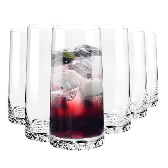 6 részes magas pohár készlet, kristályüvegből, 350ml, "Fjord" - Krosno