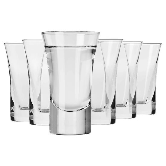 6 részes vodkás pohár készlet, üvegből, 45ml, "Shot" - Krosno