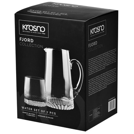 7 részes vízadagoló készlet, kristályos üveg, "Fjord" - Krosno