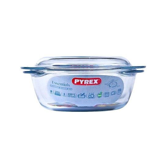 Pyrex - "Classic" Kerek edény fedővel, hőálló üveg, 3,5 L