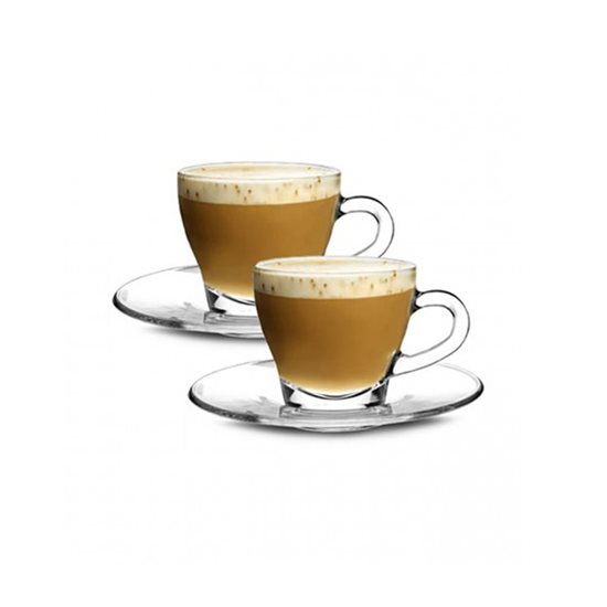 2 db cappuccino csésze készlet csészealjakkal, üveg, 180 ml, Ischia - Borgonovo